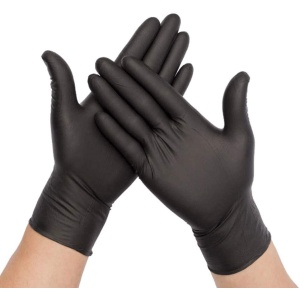 Disposable Nitrile Vinyl Gloves, Latex Free Black