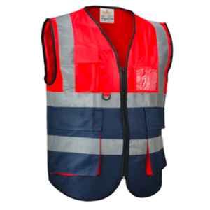 Empiral Dazzle Polyester Dual Color Heavy Duty Safety Vest with Zipper